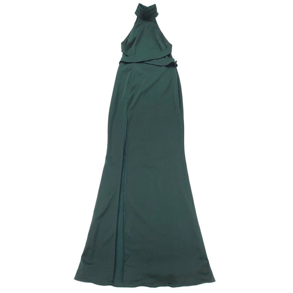 NWT Revolve NBD Everett Gown Emerald Green Formal Slit Open Backless Maxi Small